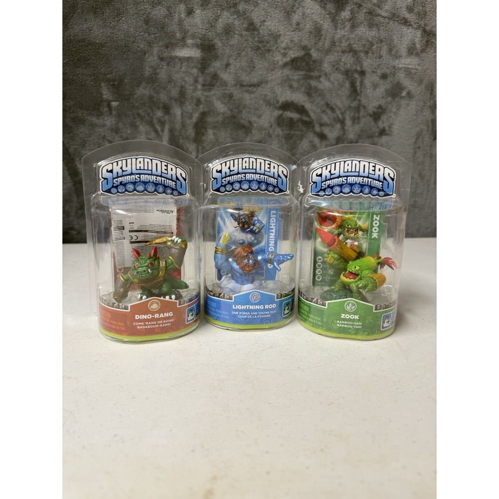 Skylanders Spyro's Adventure Single Pack Lot of 3 Dino-Rang Lightning Rod Zook